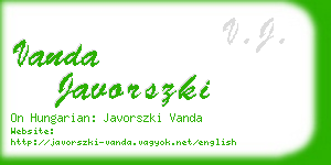 vanda javorszki business card